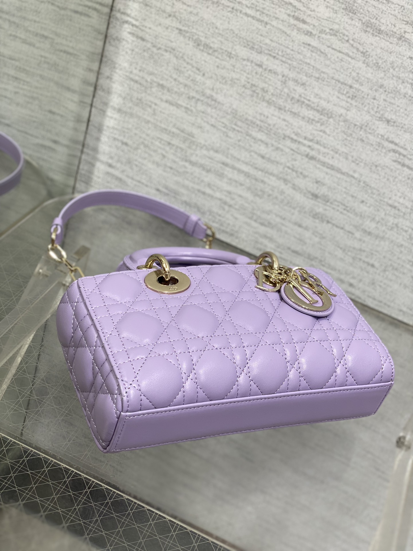 Small Lady D-Joy Bag Purple Cannage Lambskin